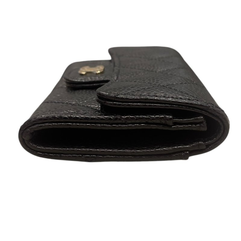 CHANEL 香奈兒 AP0214 名片夾 荔枝皮 黑色 金釦-3