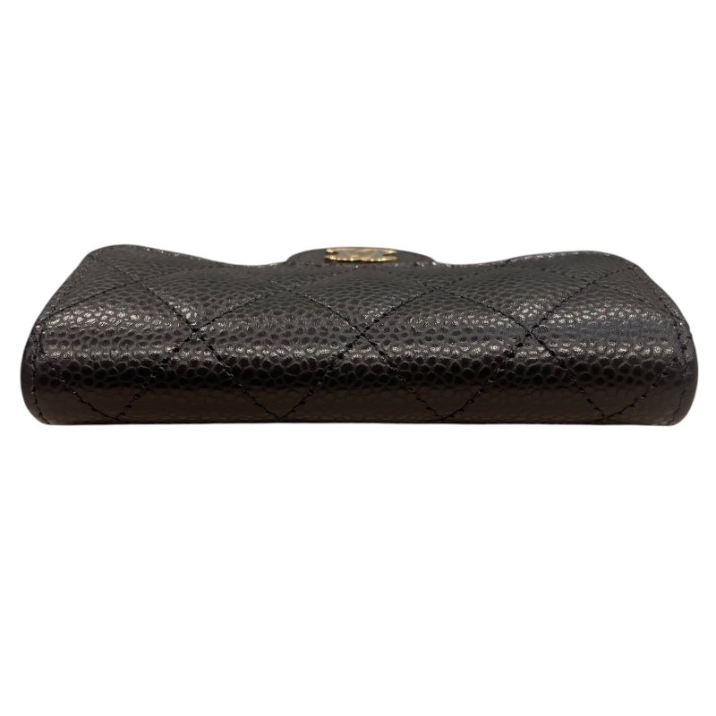 CHANEL 香奈兒 AP0214 名片夾 荔枝皮 黑色 金釦-5