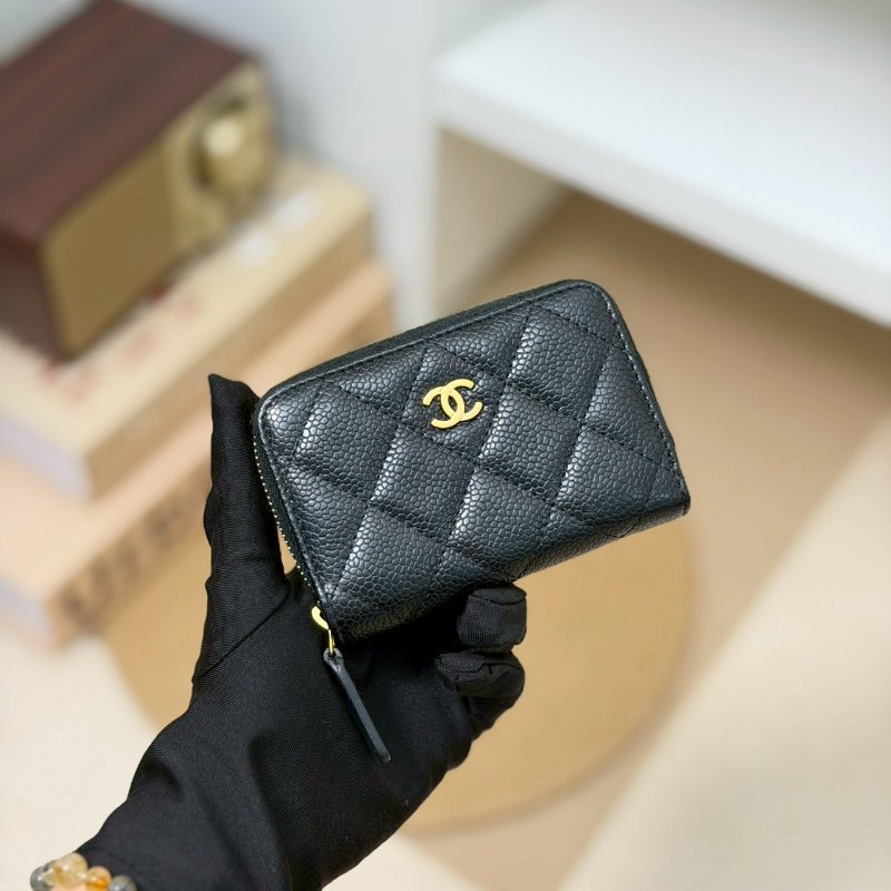 🏷Chanel 香奈兒．Coco 拉鍊卡夾零錢包-0
