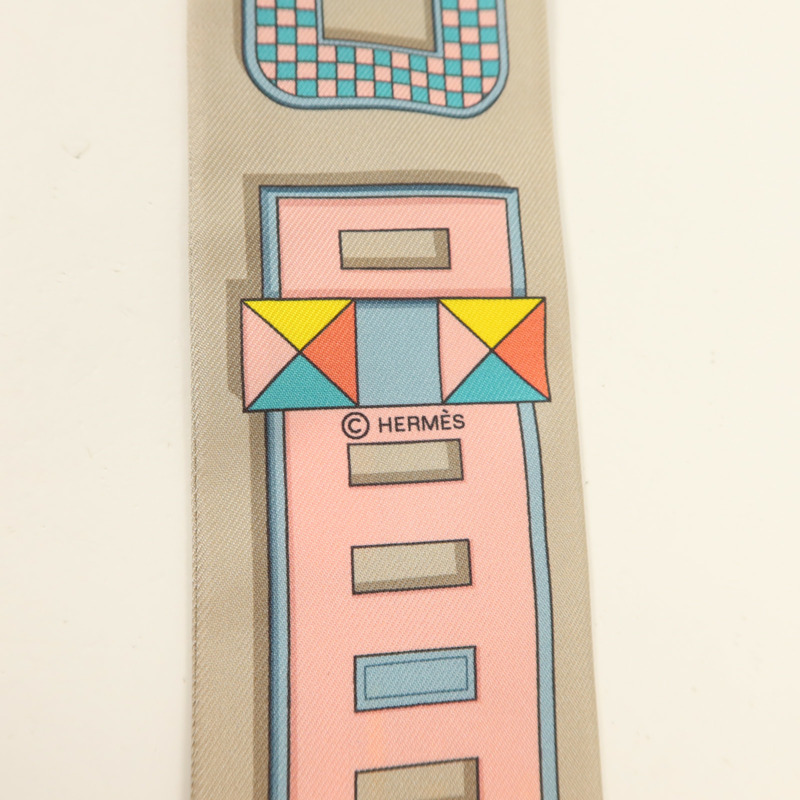 HERMES 絲質Twilly絲巾-5