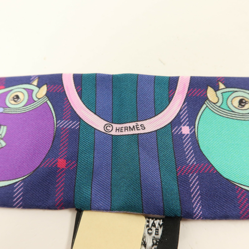 HERMES 絲質Twilly絲巾-5