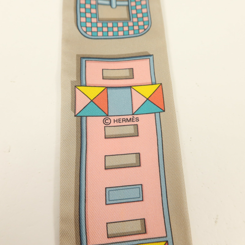HERMES 絲質Twilly絲巾-5