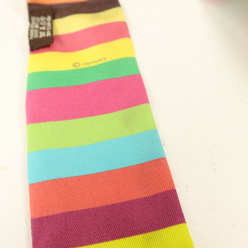 HERMES 絲質Twilly絲巾-8