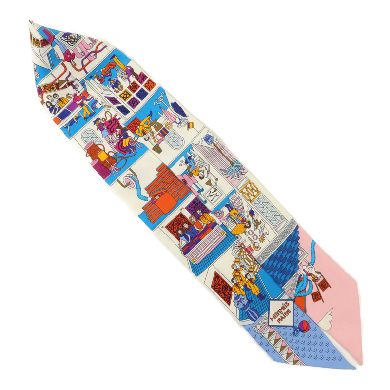 HERMES 絲質Twilly絲巾-3