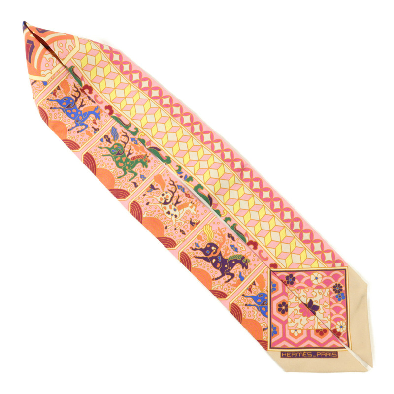 HERMES 絲質Twilly絲巾-3