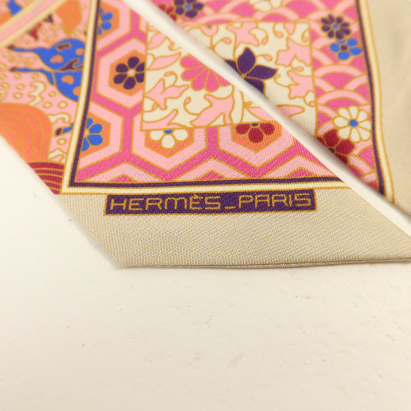 HERMES 絲質Twilly絲巾-4