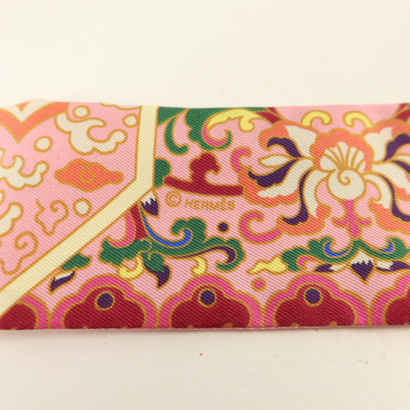 HERMES 絲質Twilly絲巾-5