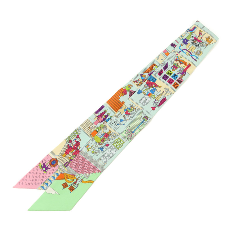 HERMES 絲質Twilly絲巾-1