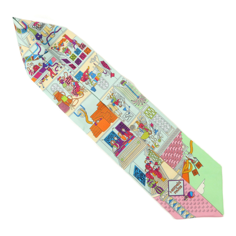 HERMES 絲質Twilly絲巾-3