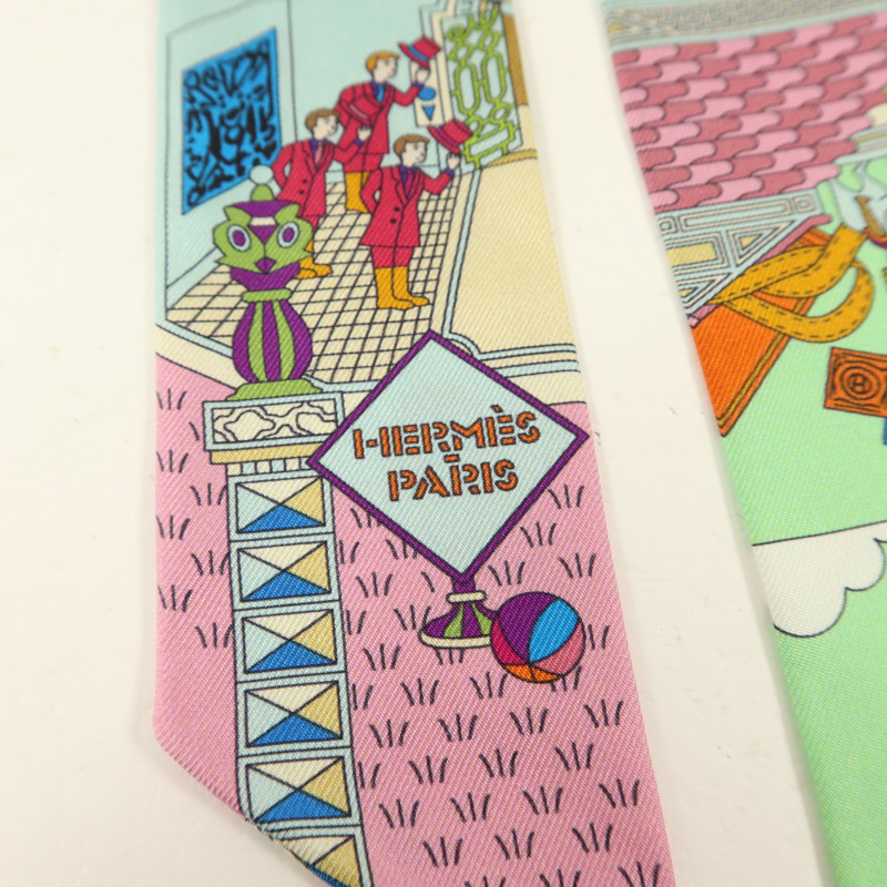 HERMES 絲質Twilly絲巾-4