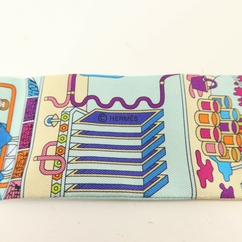 HERMES 絲質Twilly絲巾-5