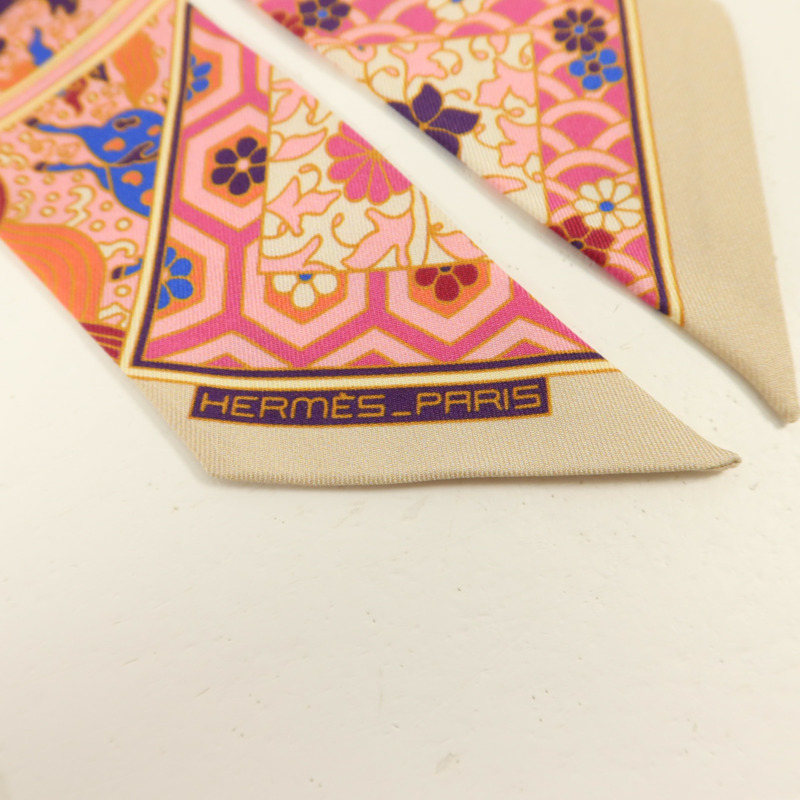 HERMES 絲質Twilly絲巾-4