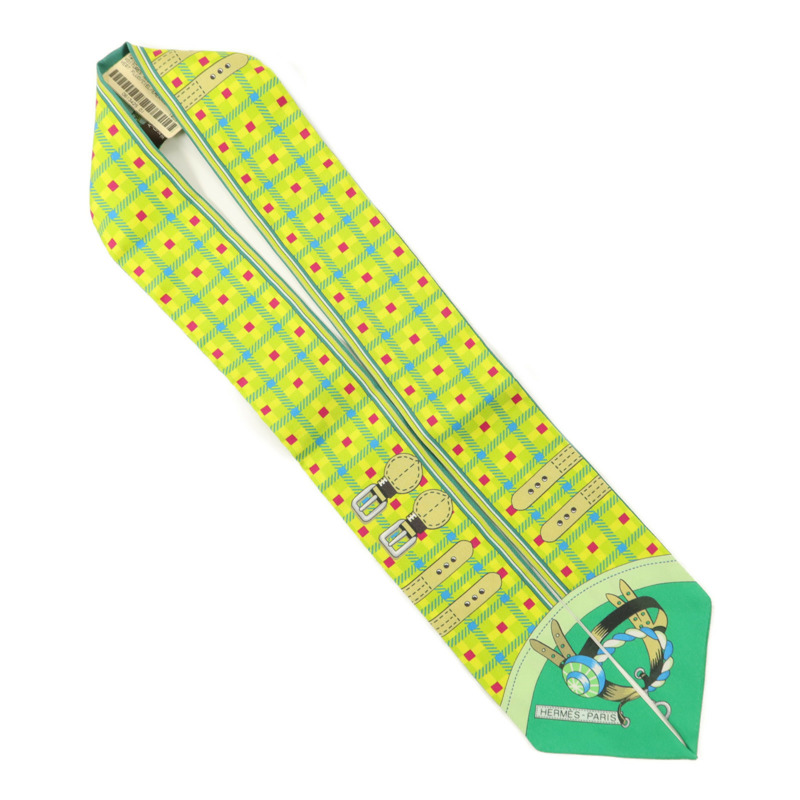 HERMES 絲質Twilly絲巾-3