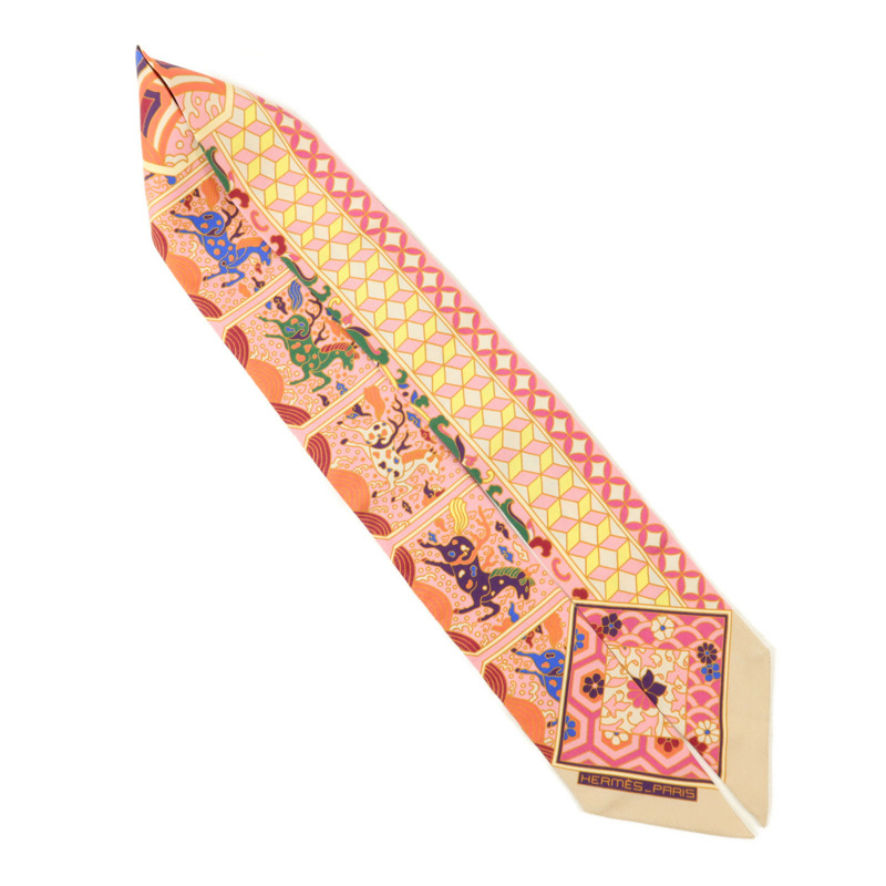 HERMES 絲質Twilly絲巾-3