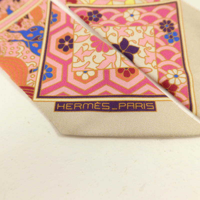 HERMES 絲質Twilly絲巾-4