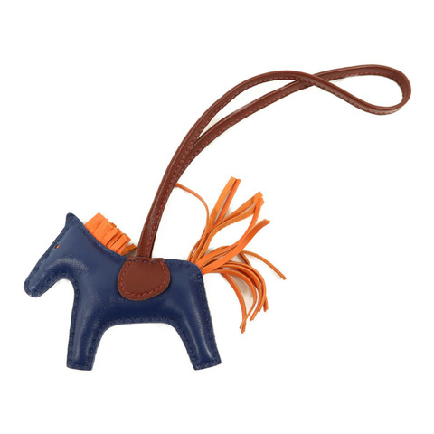 HERMES Milo皮革Rodeo PM掛飾Rouge H