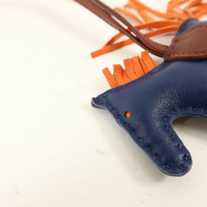 HERMES Milo皮革Rodeo PM掛飾Rouge H-6