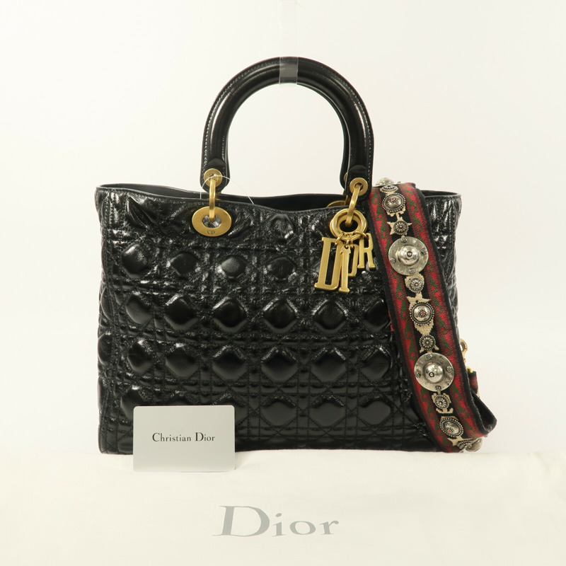 Dior 牛皮皮革Lady Dior手挽肩背兩用袋-12