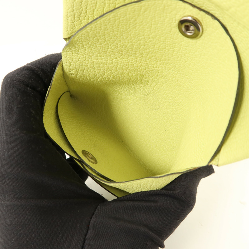 HERMES Chevre皮革Calvi Duo Card Holder卡片套Jaune Bourgeon-5