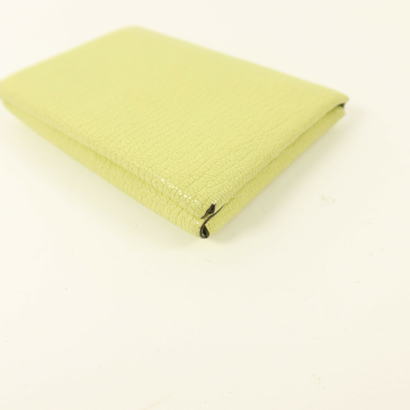 HERMES Chevre皮革Calvi Duo Card Holder卡片套Jaune Bourgeon-9