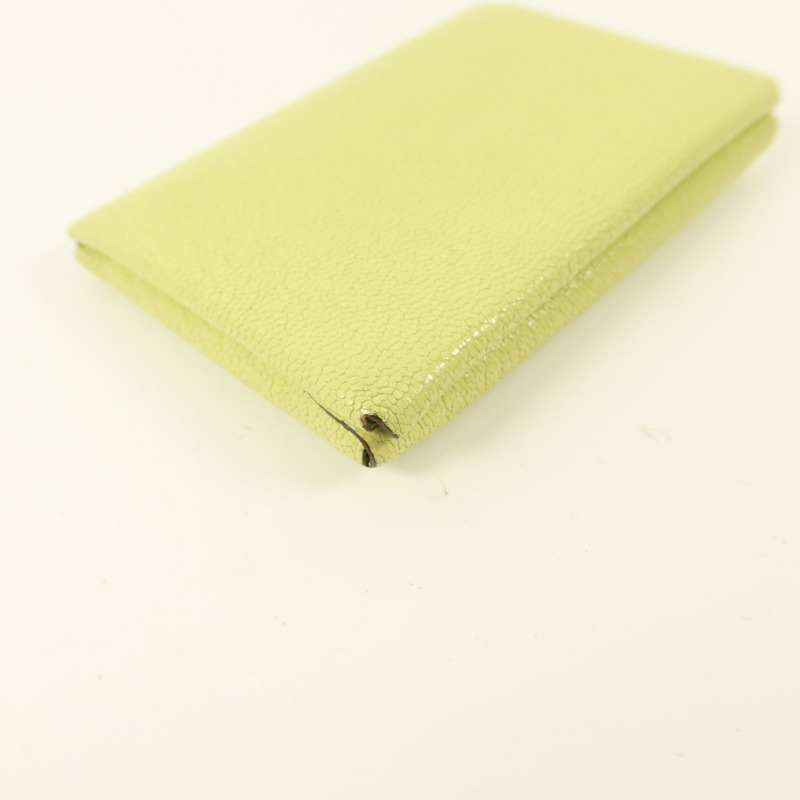HERMES Chevre皮革Calvi Duo Card Holder卡片套Jaune Bourgeon-10