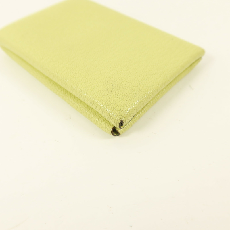 HERMES Chevre皮革Calvi Duo Card Holder卡片套Jaune Bourgeon-11