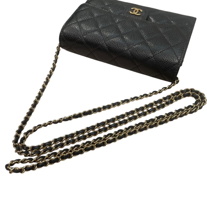 CHANEL 香奈兒 A84512 迷你WOC 荔枝皮 黑色 金釦-8
