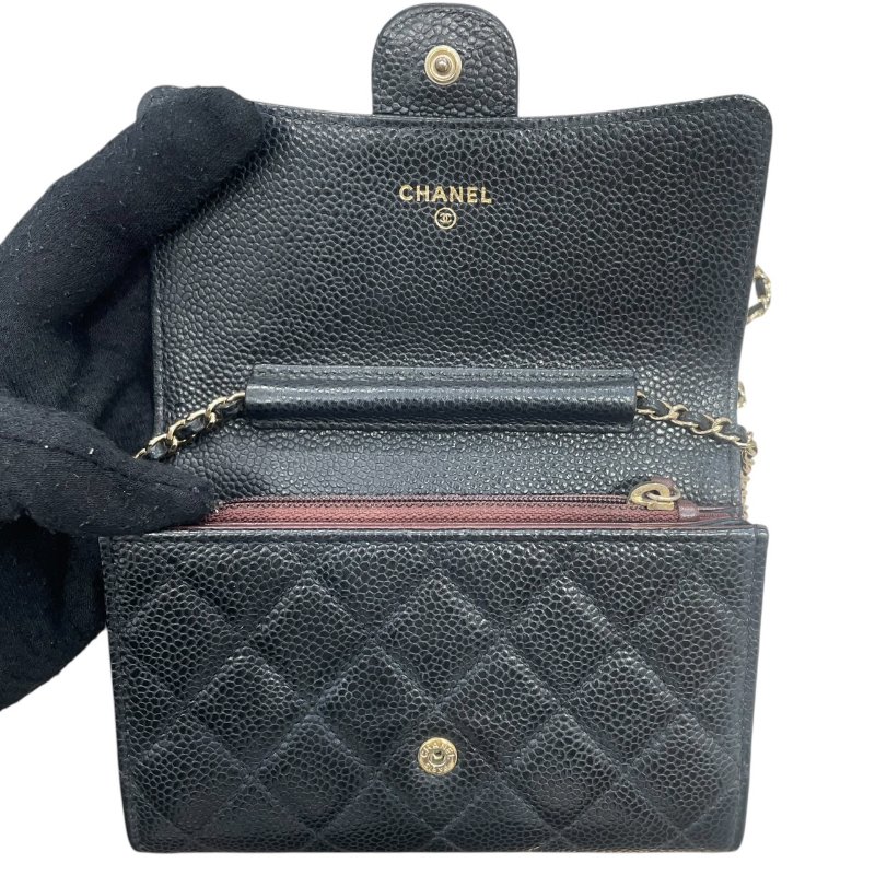 CHANEL 香奈兒 A84512 迷你WOC 荔枝皮 黑色 金釦-10