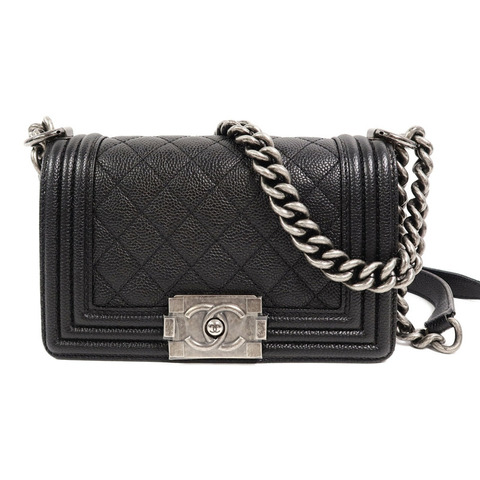 CHANEL 牛皮皮革Boy 20鏈帶肩背袋