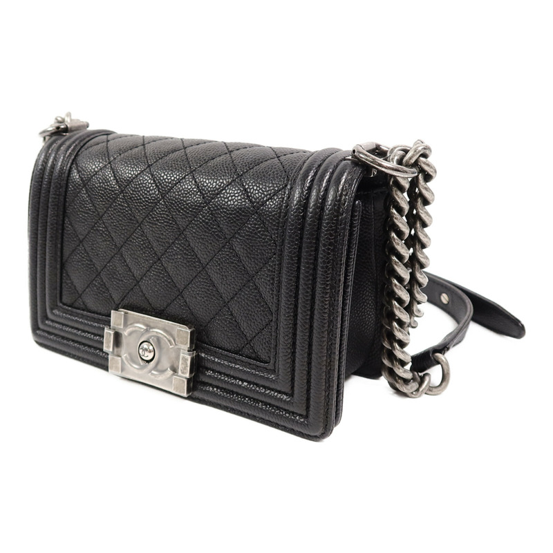 CHANEL 牛皮皮革Boy 20鏈帶肩背袋-1