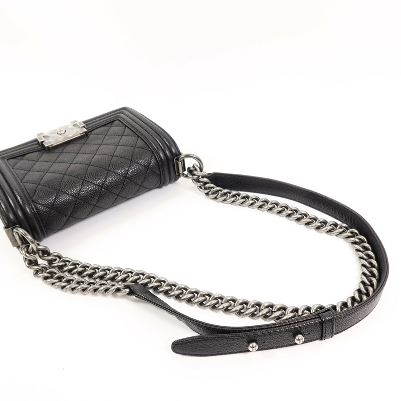 CHANEL 牛皮皮革Boy 20鏈帶肩背袋-7