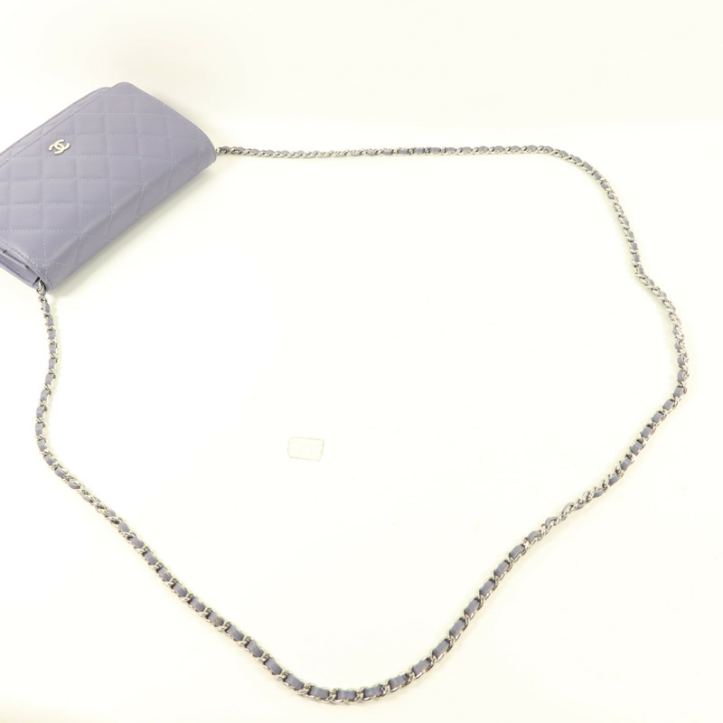 CHANEL 羊皮皮革Wallet On Chain鏈帶肩背袋-9
