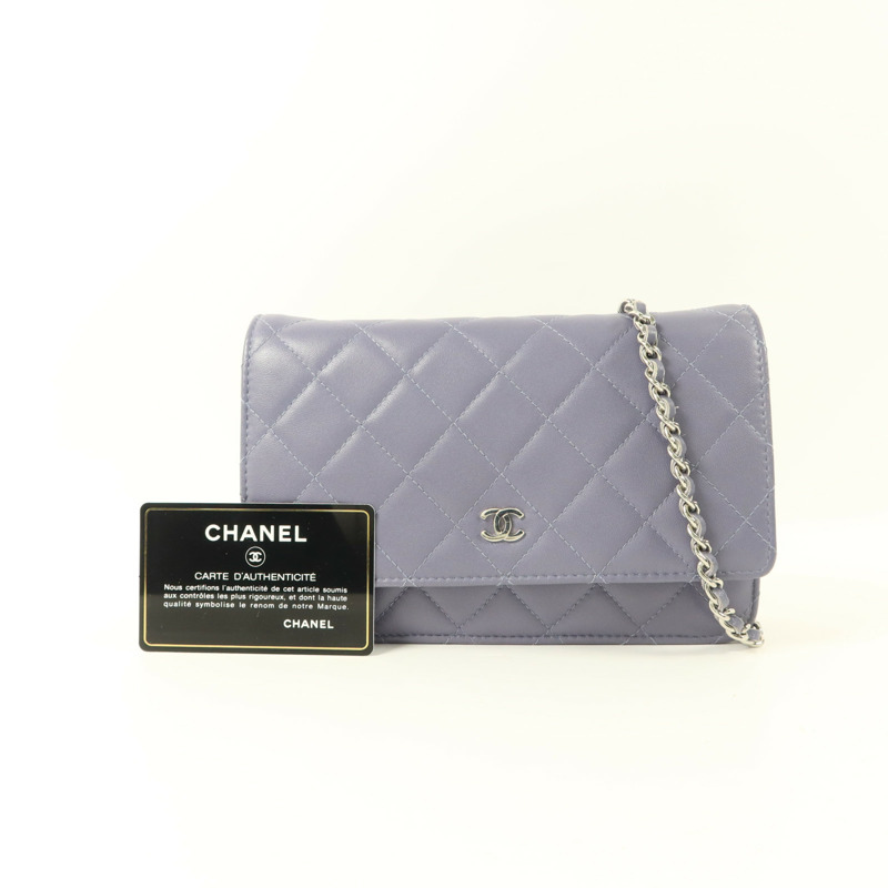 CHANEL 羊皮皮革Wallet On Chain鏈帶肩背袋-10