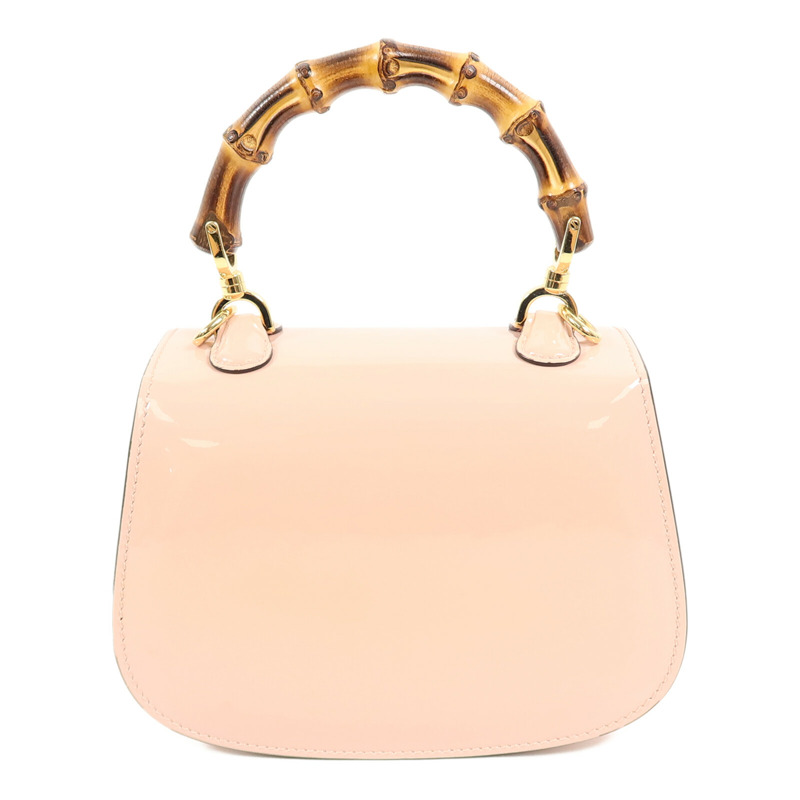 GUCCI 漆皮皮革Bamboo 1947 Mini Top Handle Bag鏈帶手挽肩背兩用袋-2