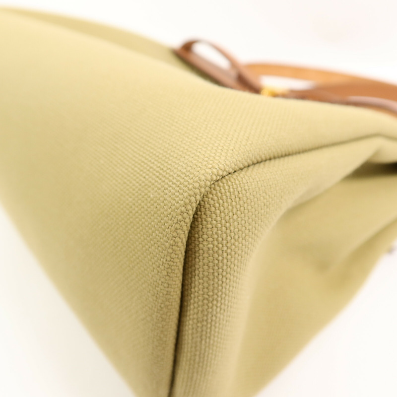 HERMES 帆布Herbag PM肩背袋Poussiere/Fauve-13