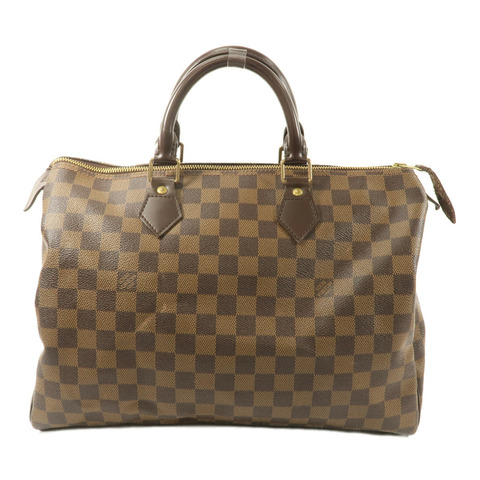 LOUIS VUITTON Damier Speedy 35手挽袋棕色