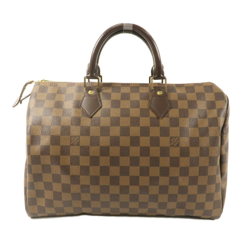 LOUIS VUITTON Damier Speedy 35手挽袋棕色-1