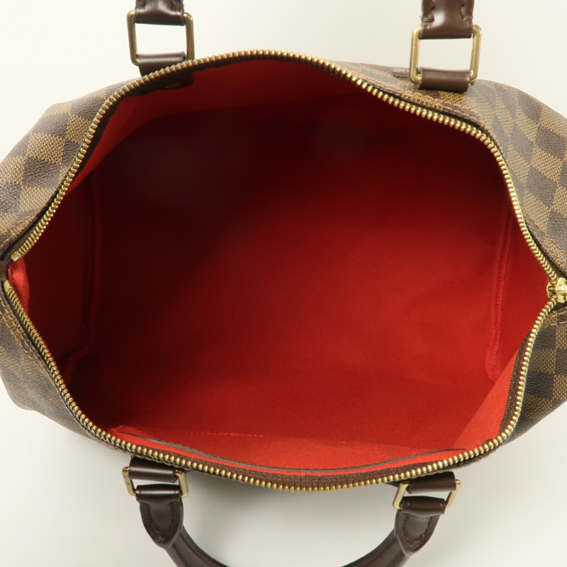 LOUIS VUITTON Damier Speedy 35手挽袋棕色-4