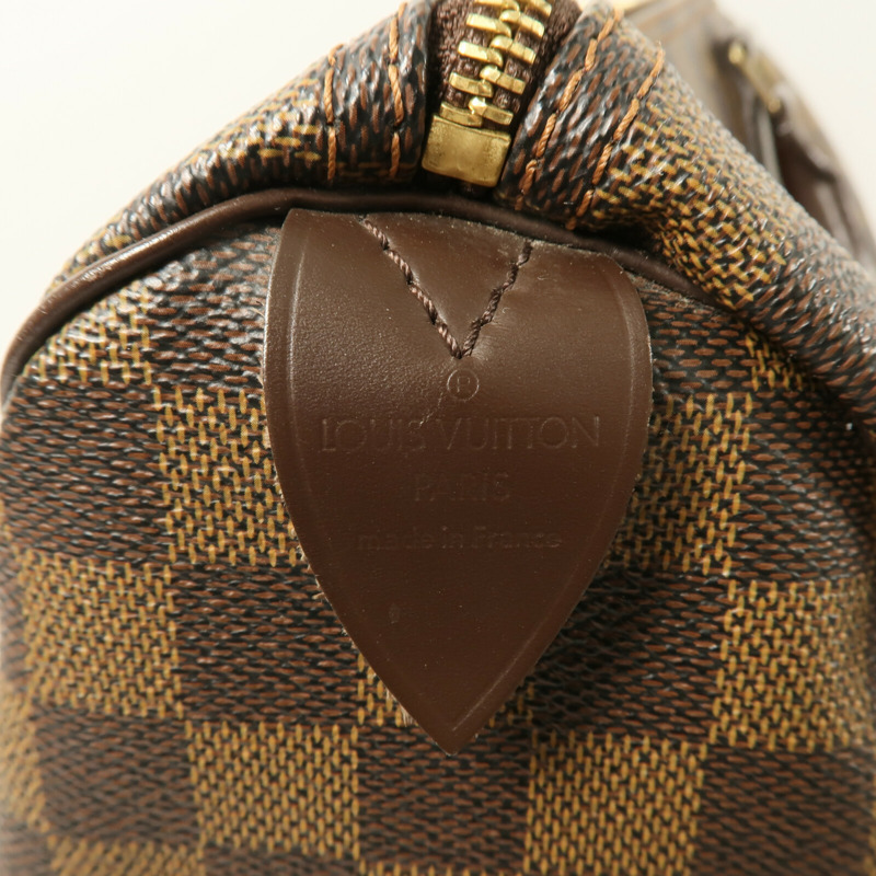 LOUIS VUITTON Damier Speedy 35手挽袋棕色-6