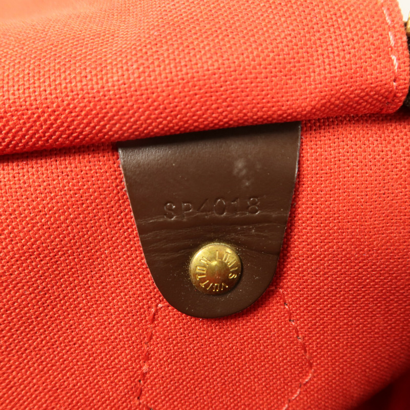 LOUIS VUITTON Damier Speedy 35手挽袋棕色-8
