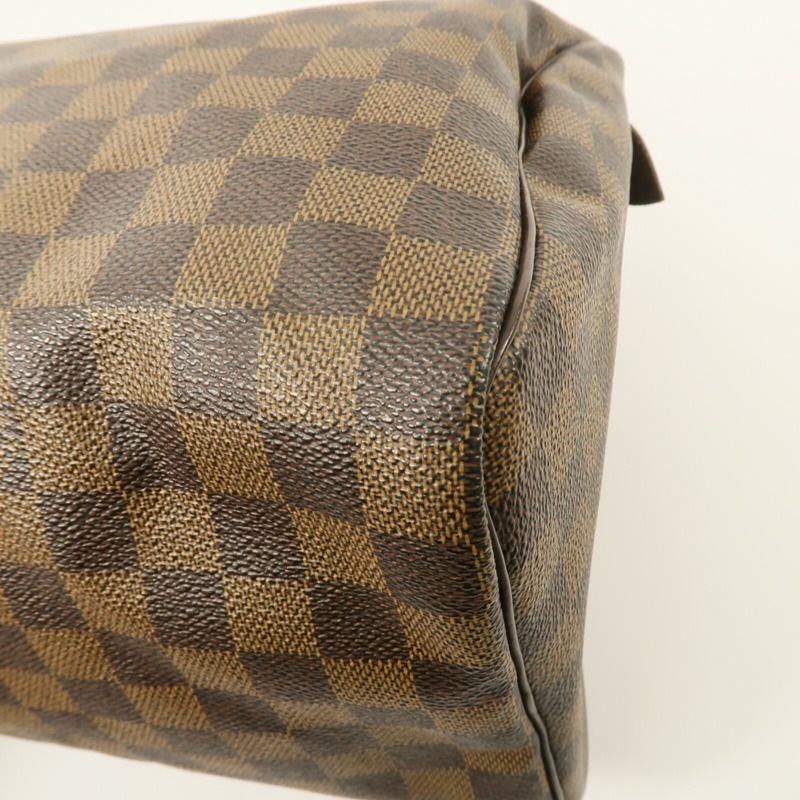 LOUIS VUITTON Damier Speedy 35手挽袋棕色-12