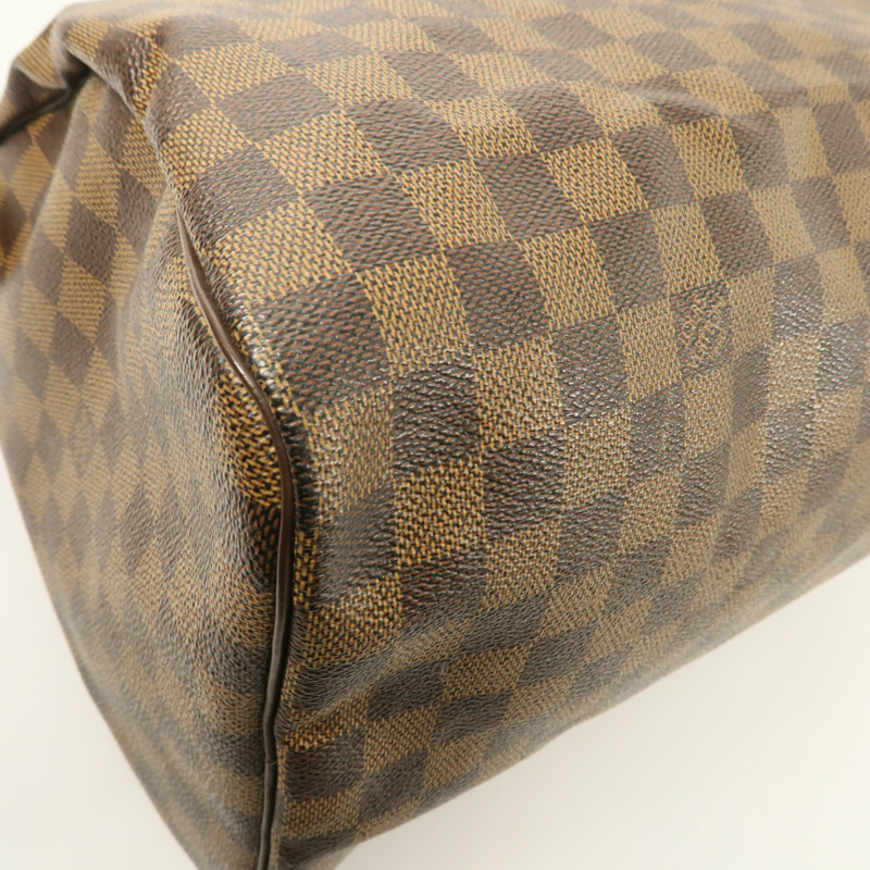 LOUIS VUITTON Damier Speedy 35手挽袋棕色-13