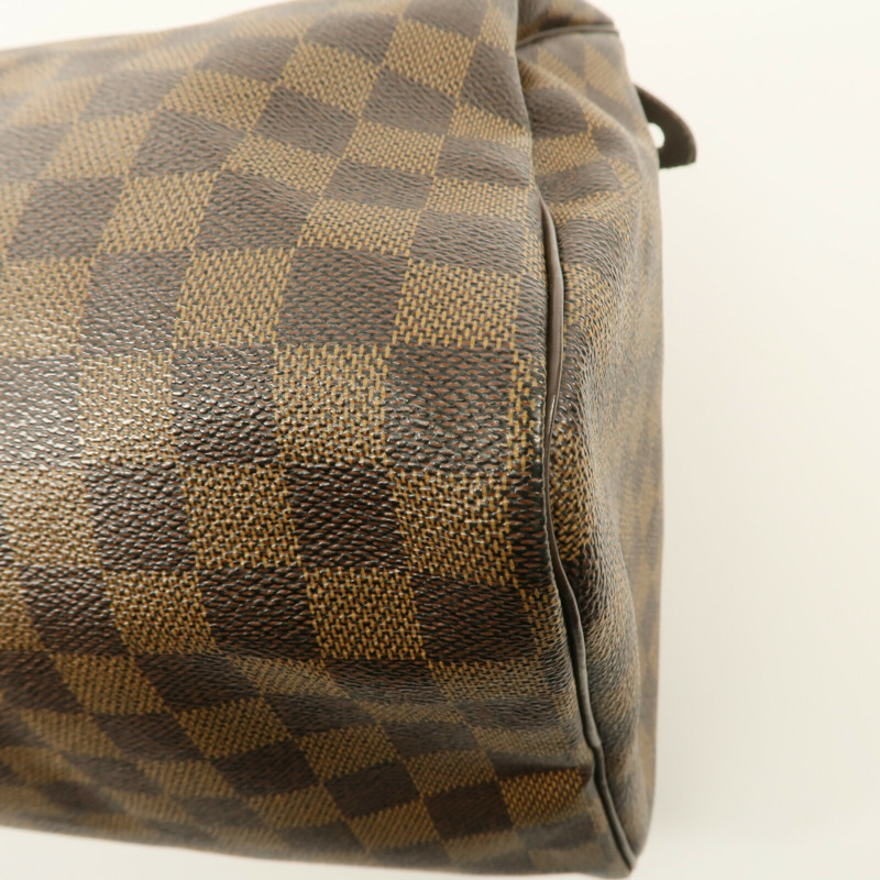 LOUIS VUITTON Damier Speedy 35手挽袋棕色-14