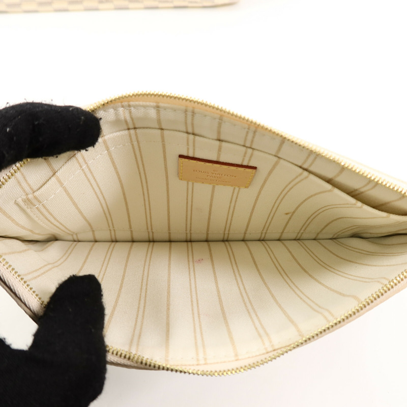 LOUIS VUITTON Damier Neverfull MM手挽袋-9