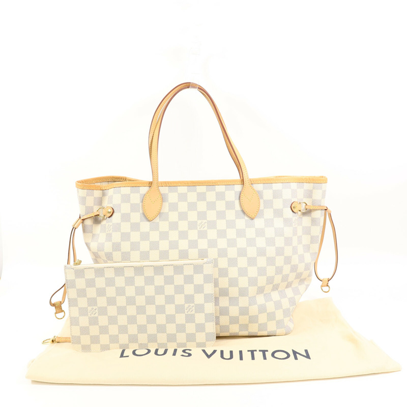 LOUIS VUITTON Damier Neverfull MM手挽袋-12