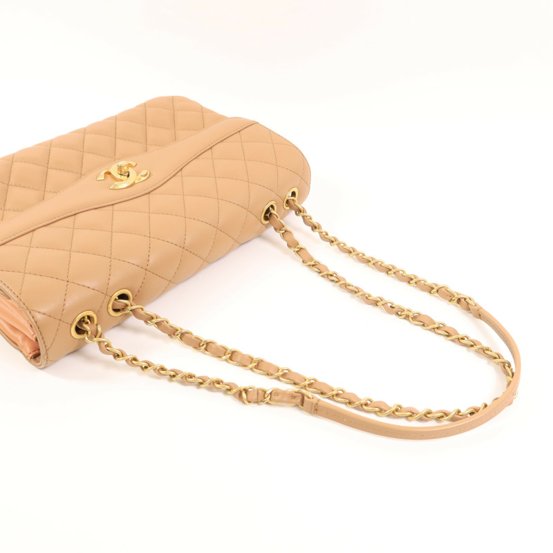 CHANEL 羊皮皮革Chain Shoulder鏈帶肩背袋-9