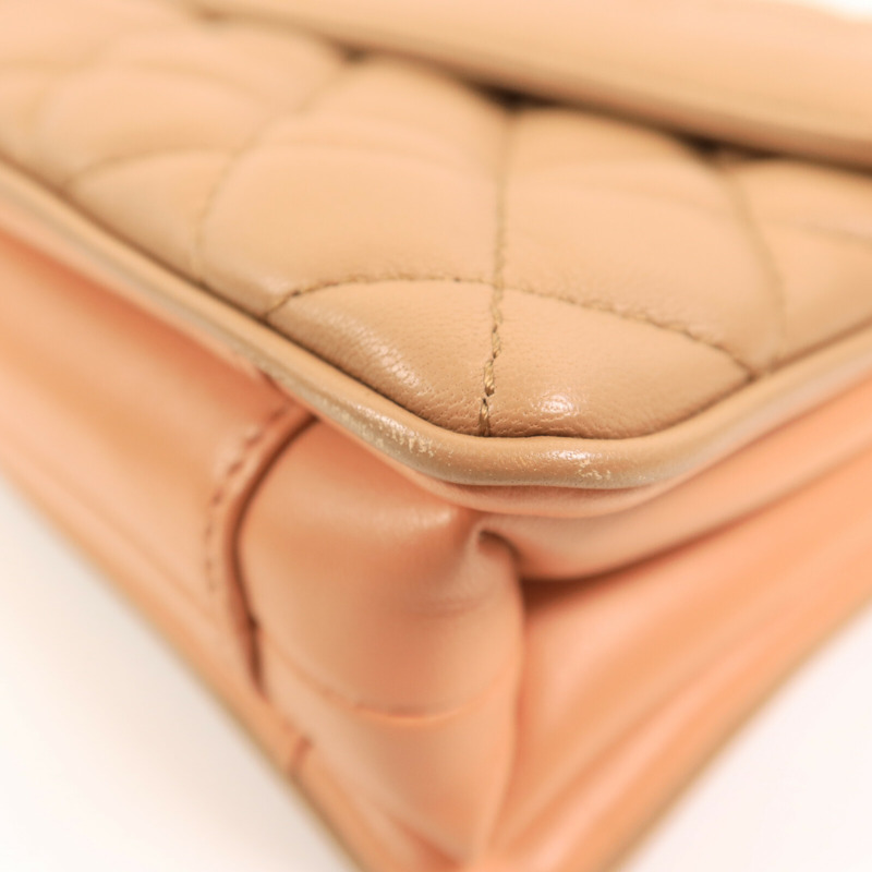 CHANEL 羊皮皮革Chain Shoulder鏈帶肩背袋-12