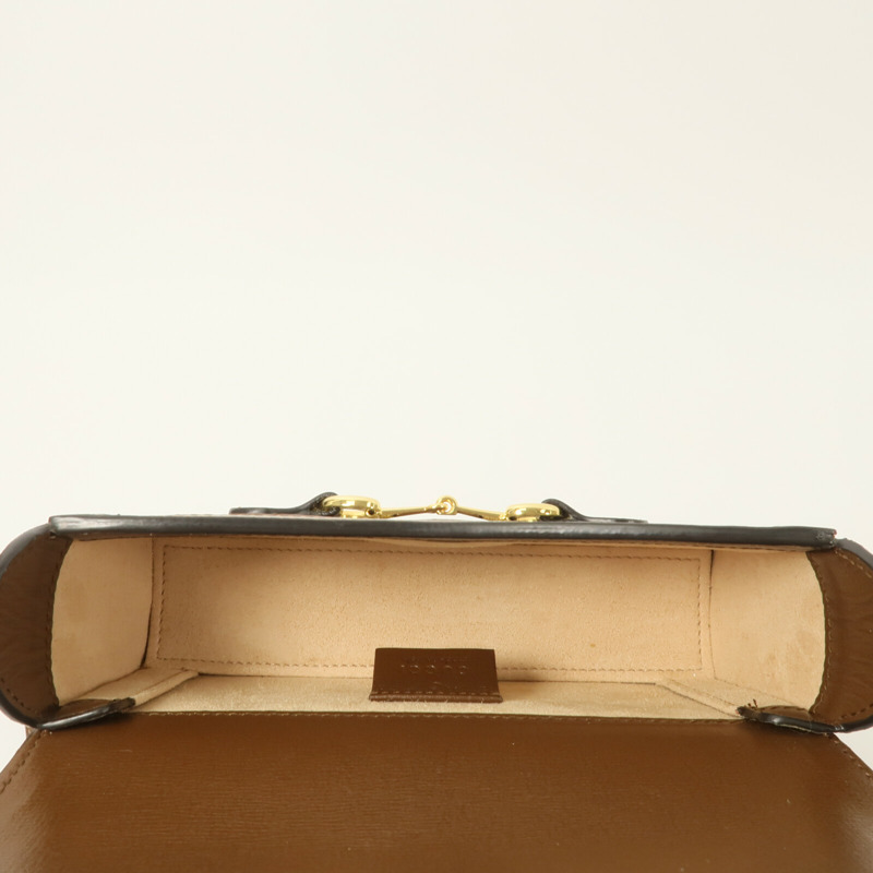 GUCCI 塗層帆布Horsebit 1955 Mini肩背袋-4