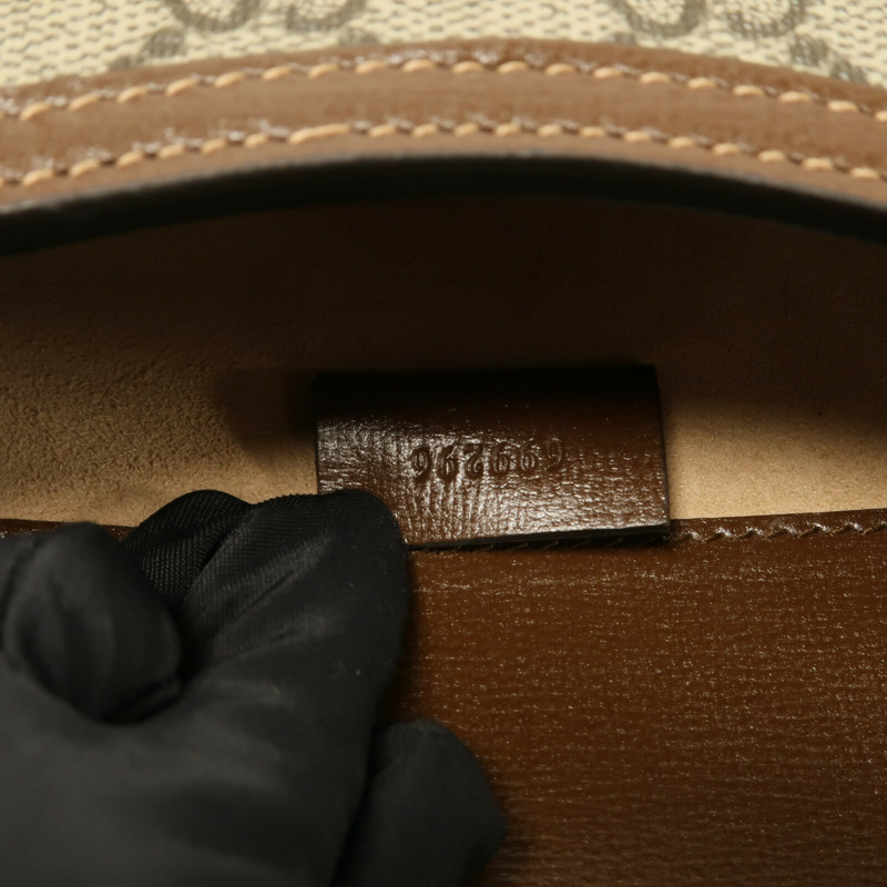 GUCCI 塗層帆布Horsebit 1955 Mini肩背袋-5