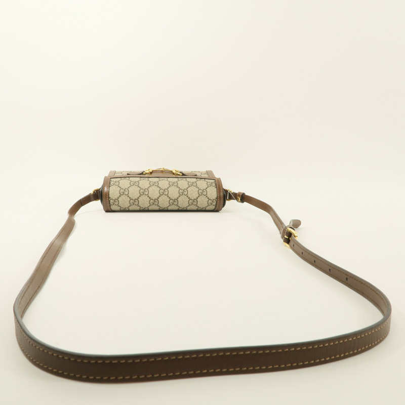 GUCCI 塗層帆布Horsebit 1955 Mini肩背袋-8